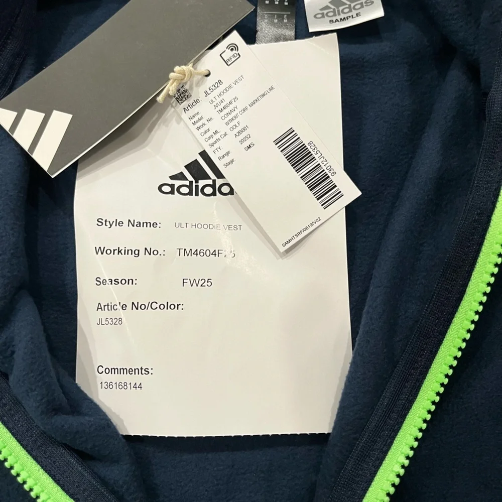 Adidas Dark Blue Vest with Bright Green Trim